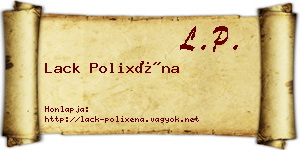 Lack Polixéna névjegykártya